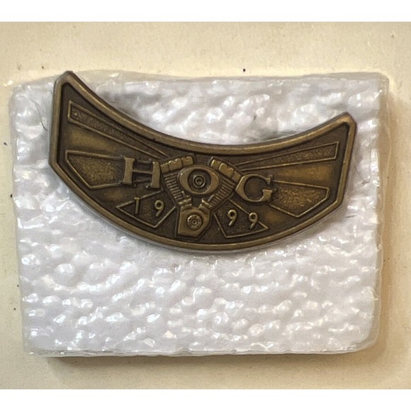 Other - Vintage 1999‎ Brass Harley Davidson Owners Group HOG Member Vest Jacket Pin
